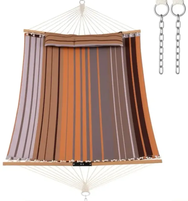 Hivvago Patio Hammock Foldable Swing Chair Bed with Detachable Pillow