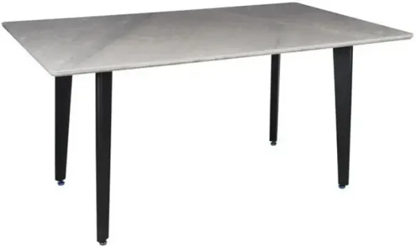 Dining Table with Sintered Stone Top and Metal Black Legs