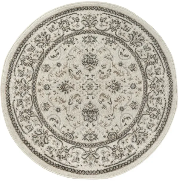 Serenity Home SRH02 Ivory/Mocha 4' x Round Rug