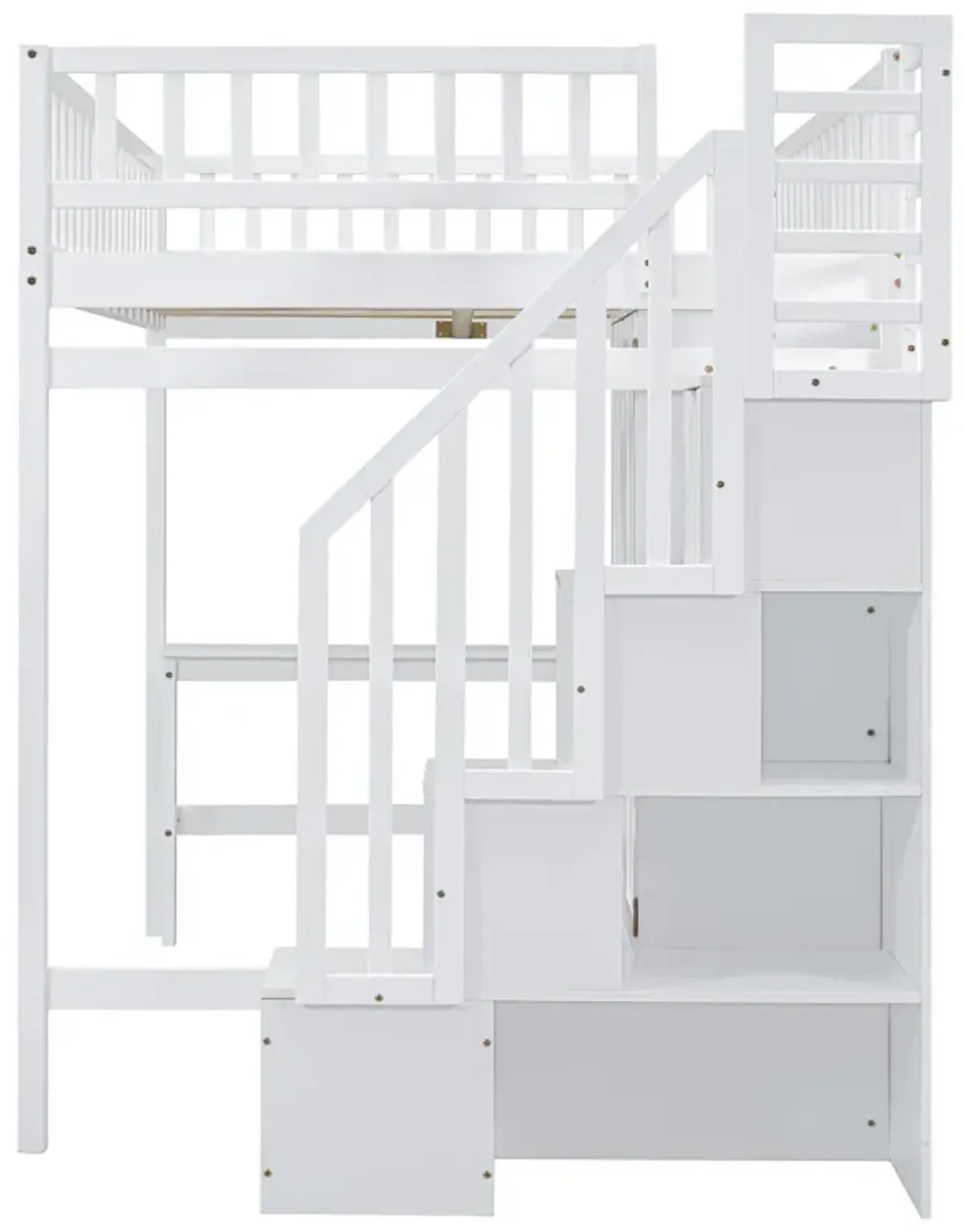 Merax Loft Bed with Desk and Wardrobe