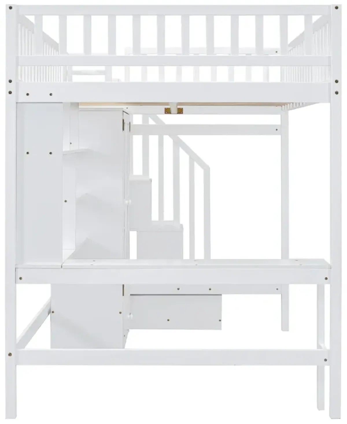 Merax Loft Bed with Desk and Wardrobe