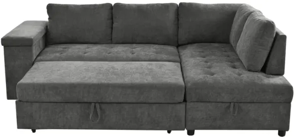 Merax L Shaped Sleeper Sofa Couch with Hidden Storage