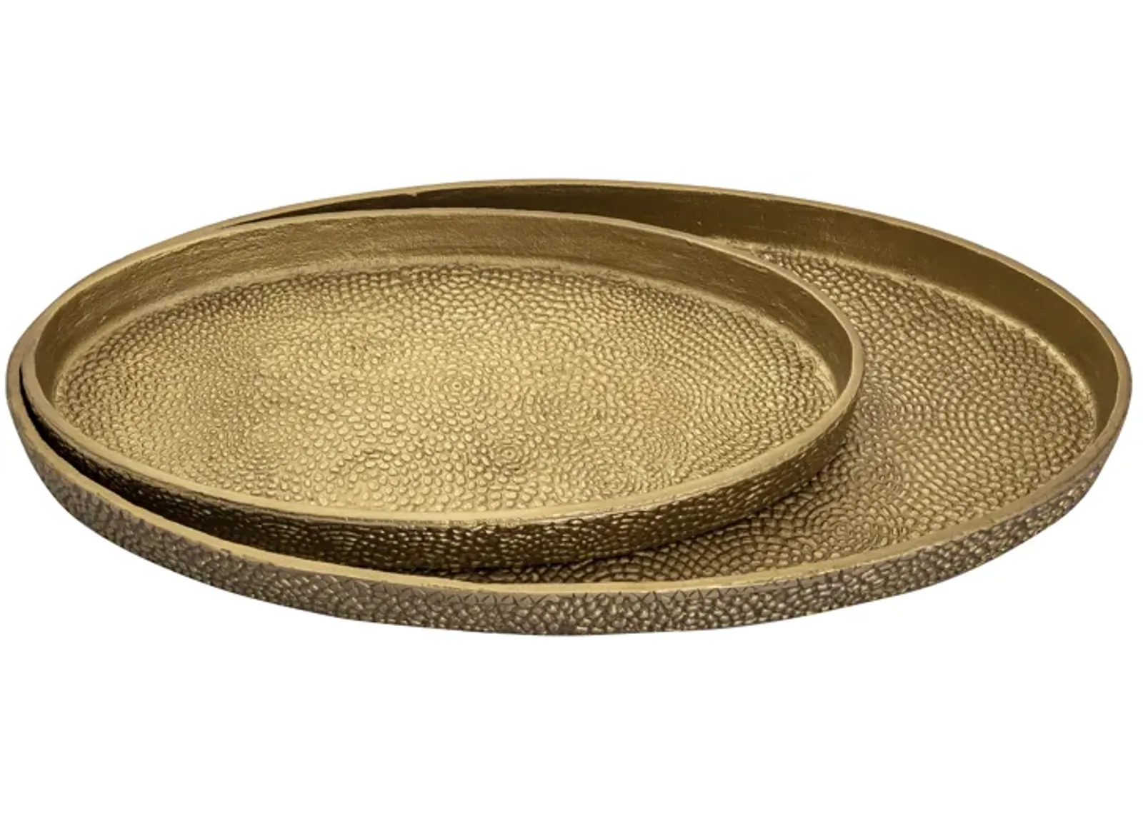 Oval Pebble Tray Gold Set