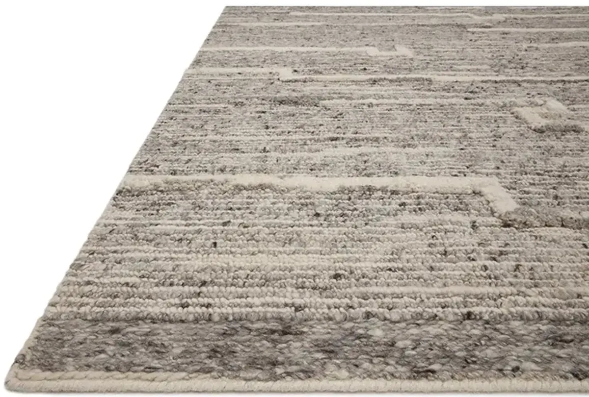 Rayan RAY03 Charcoal/Ivory 2' x 3' Rug