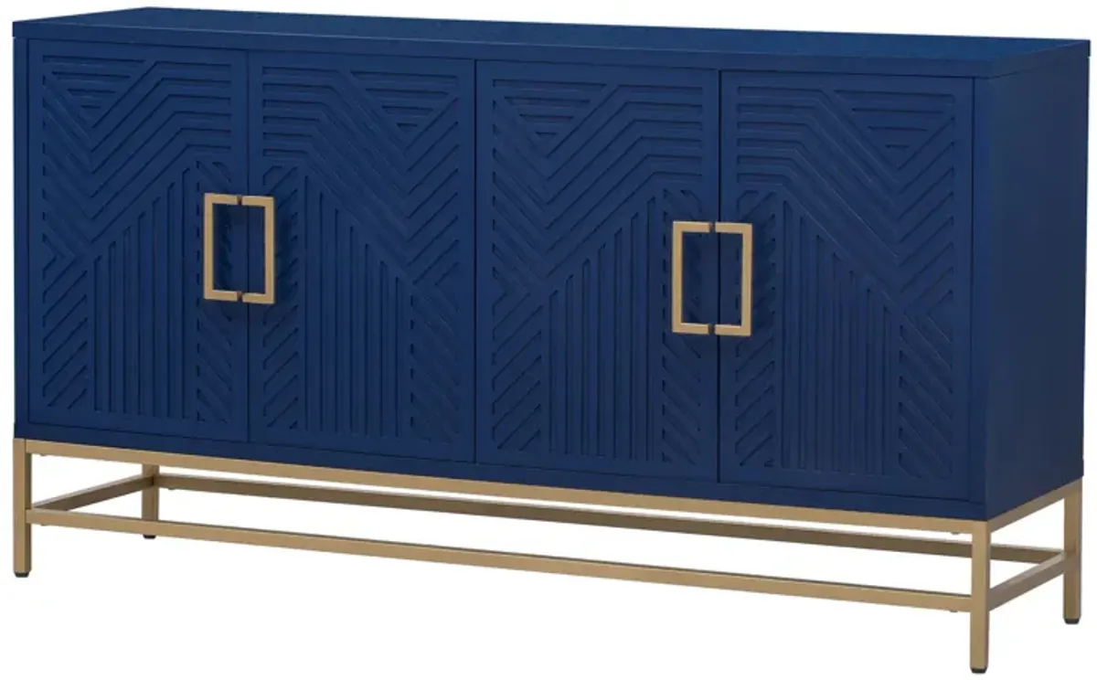 Clihome Sideboard Buffet Cabinet with Storage, sideboard cabinet with Adjustable Shelves, Rectangular Metal Handles and Legs for Kitchen, Living room, and Dining Room, Black