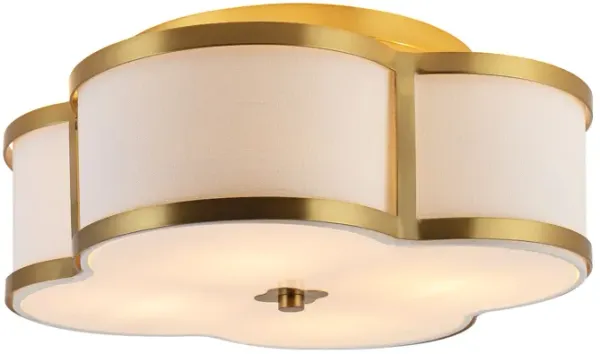 Quatrefoil Scalloped Shade Metal Classic Glam LED Flush Mount
