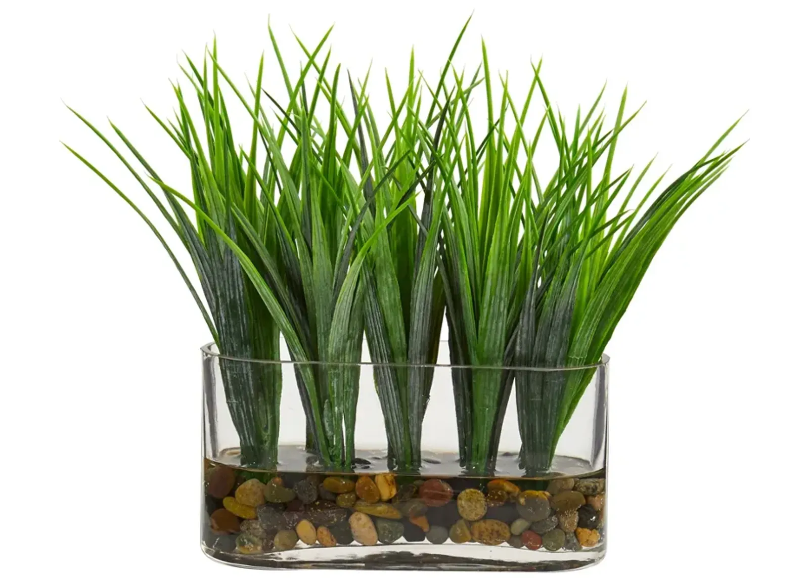 HomPlanti Vanilla Grass Artificial Plant in Oval Vase