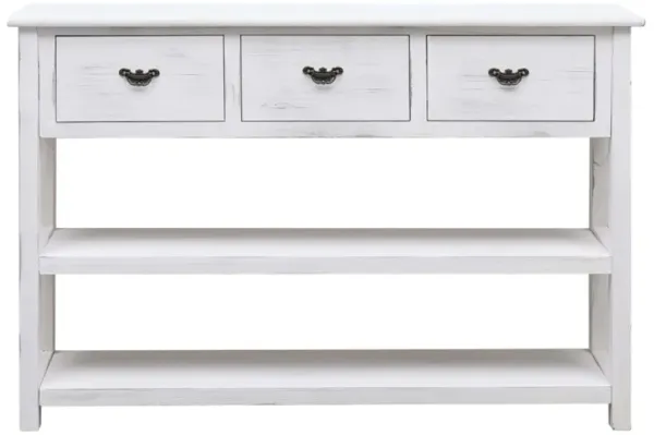 vidaXL Console Antique White 45.3"x11.8"x29.9" Wood