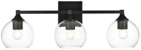 Living District Foster 3 light Black and Clear Bath Sconce