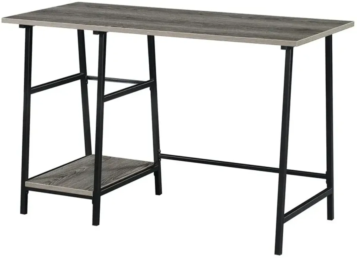 Convenience Concepts Designs2Go Trestle Wood Metal Desk with Removable Shelves