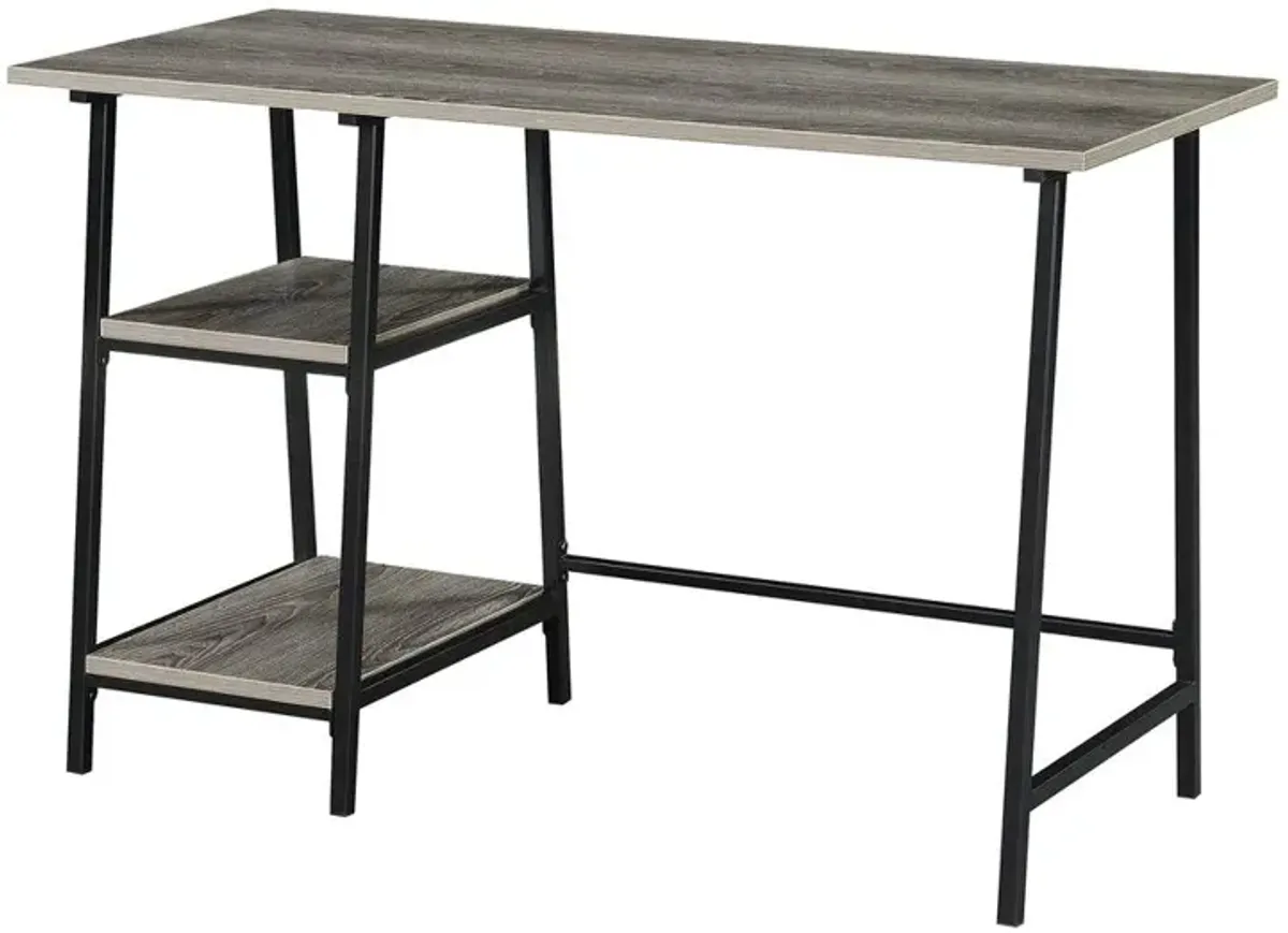 Convenience Concepts Designs2Go Trestle Wood Metal Desk with Removable Shelves