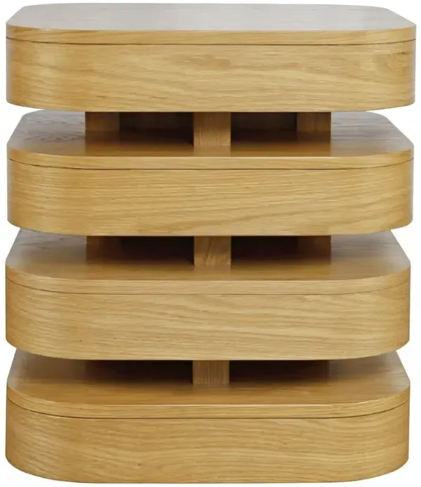 Jofran Brix Mid-Century Modern Floating Sculpture Layered Square End Table