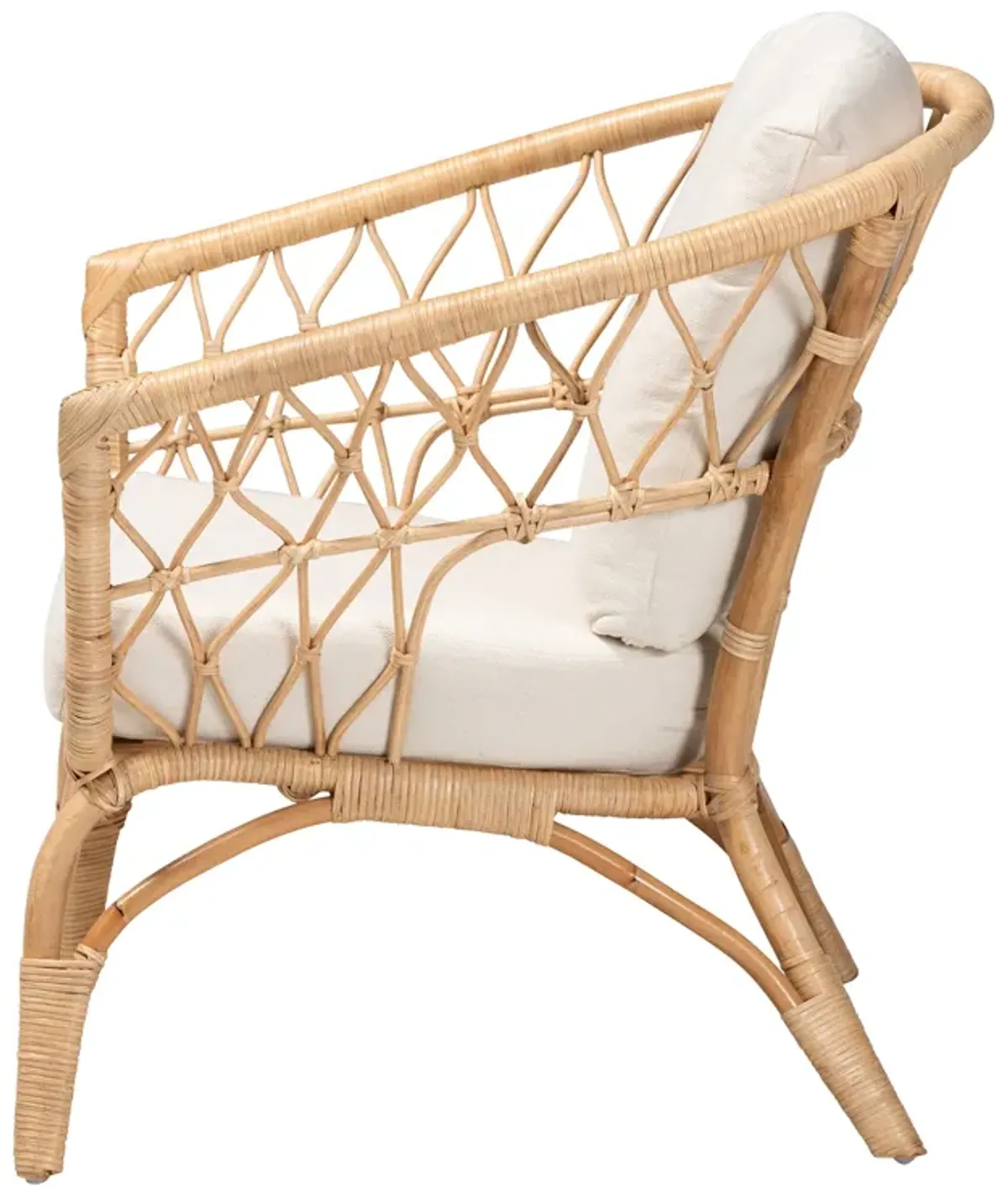 Bali & Pari Feya Modern Bohemian Natural Brown Antique Rattan Armchair