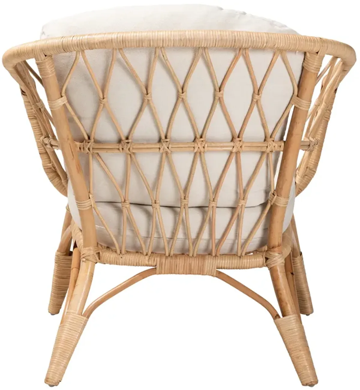 Bali & Pari Feya Modern Bohemian Natural Brown Antique Rattan Armchair