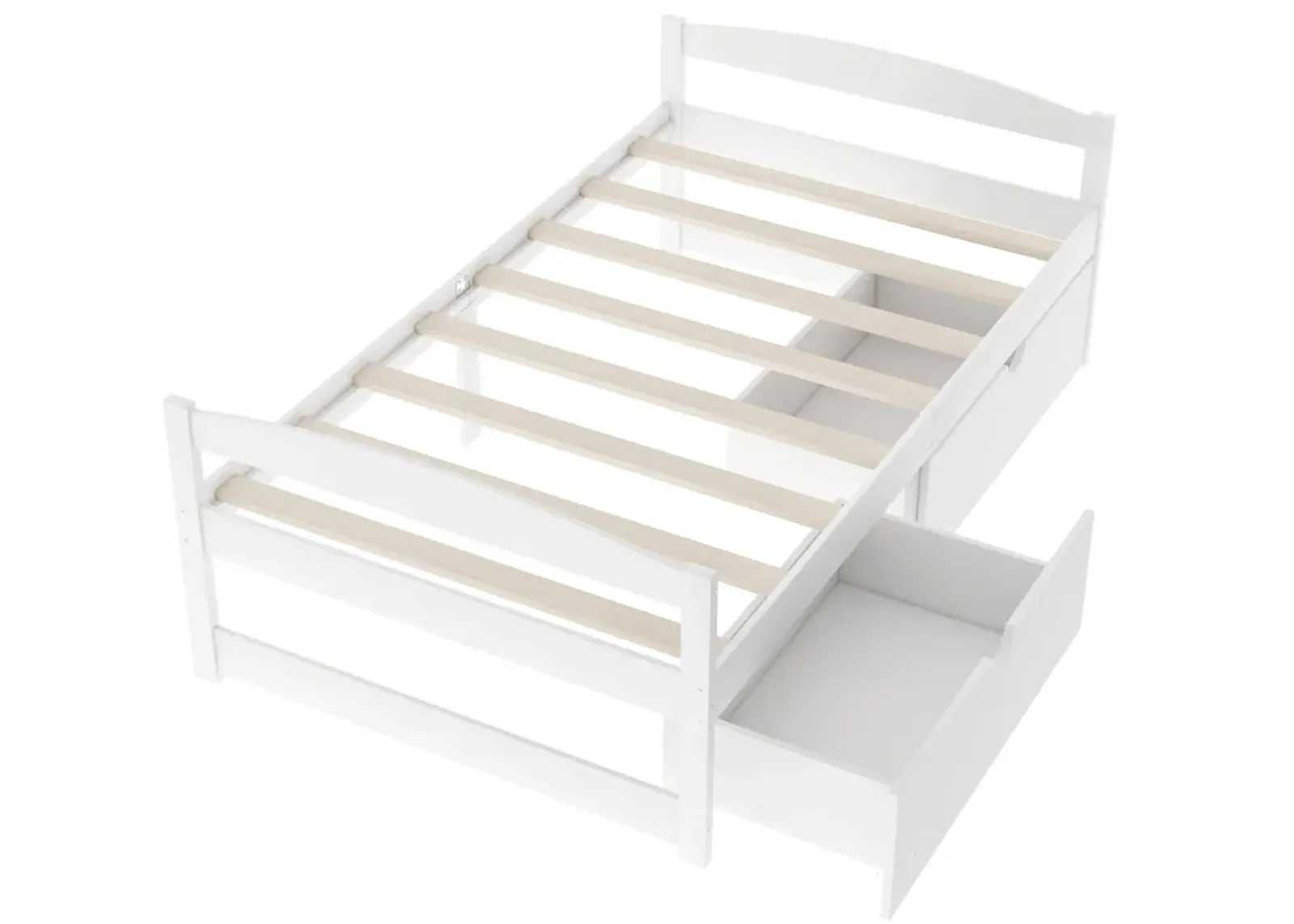 Twin Size Platform Bed, with Two Drawers