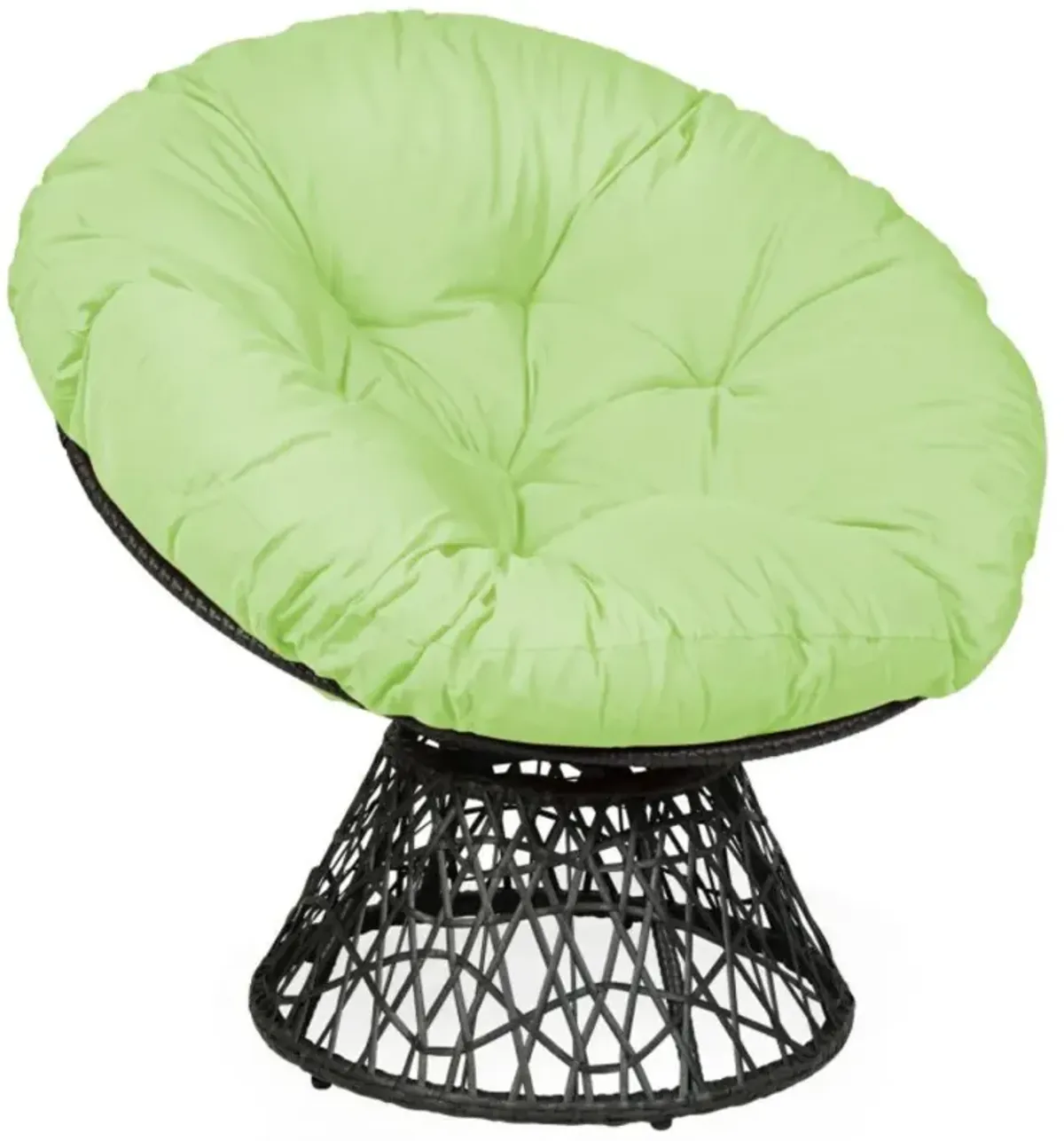 Hivvago Rattan Papasan Chair Ergonomic 360-degree Swivel Soft Cushion Garden