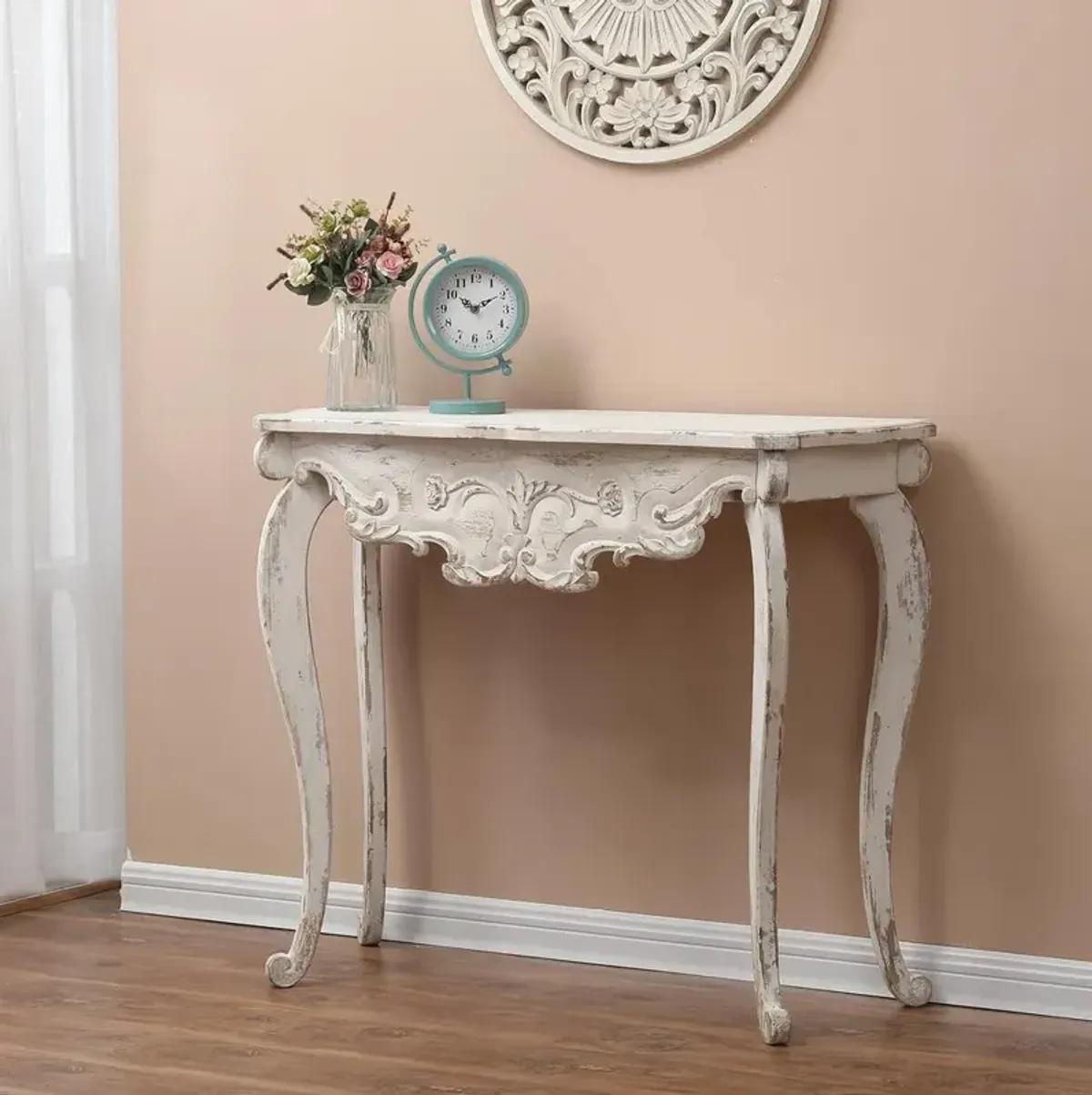 LuxenHome Wood Vintage Console and Entry Table