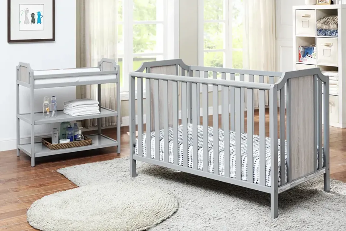 Suite Bebe Brees 3-in-1 Convertible Island Crib Gray/Graystone