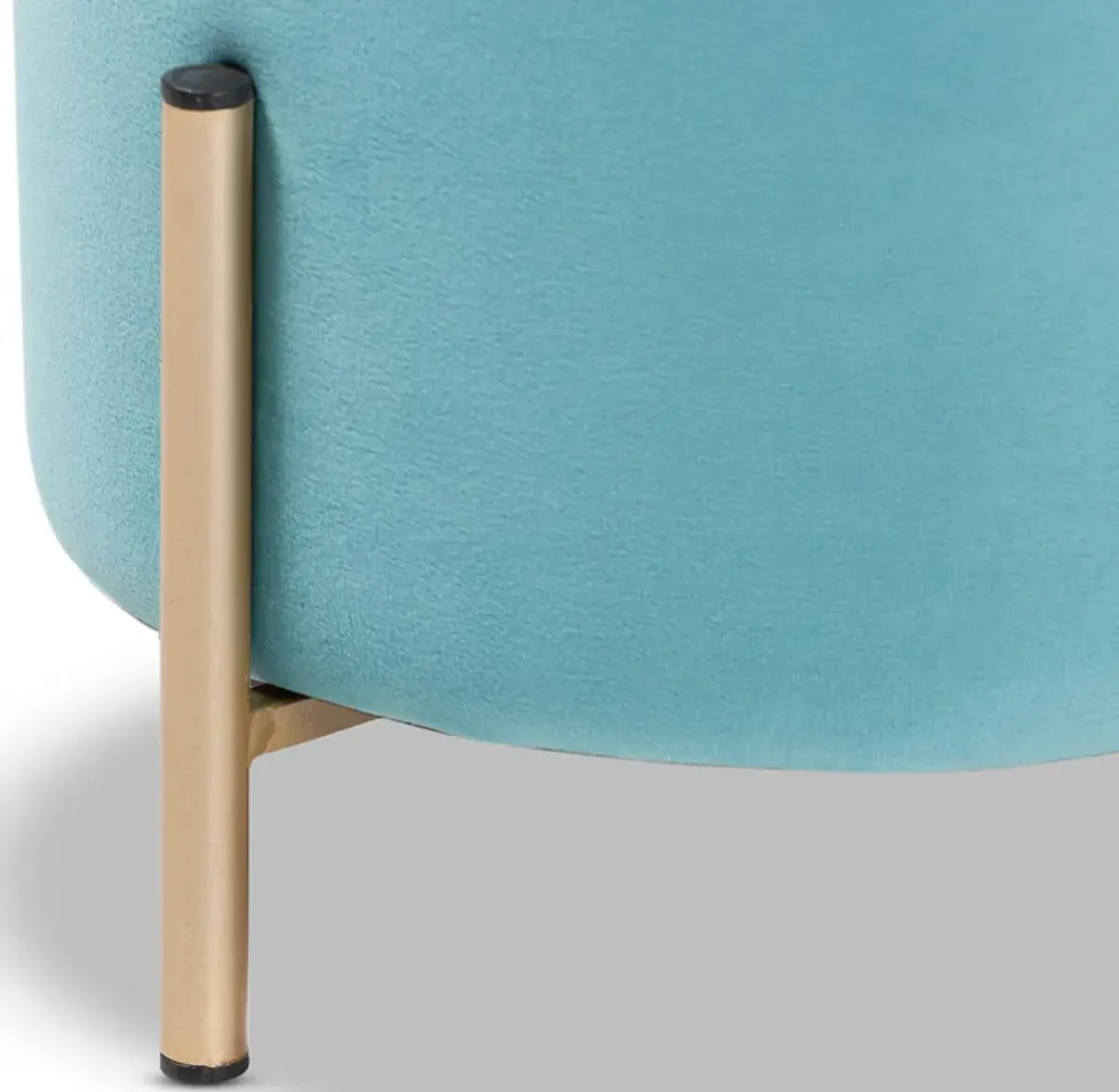Baxton Studio Thurman 1 Contemporary Glam Blue Velvet Fabric Upholstered Ottoman