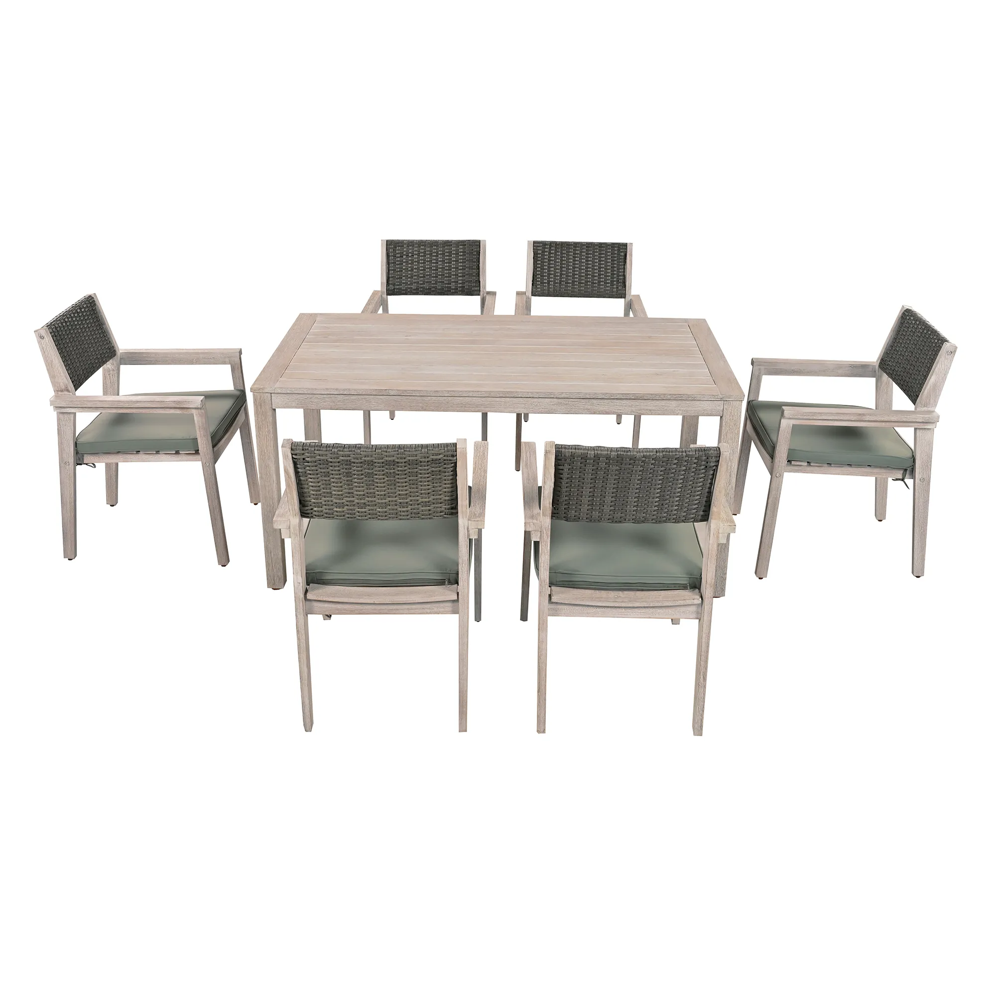 Merax 7 Pieces Outdoor Dining Set Patio Table and Chairs