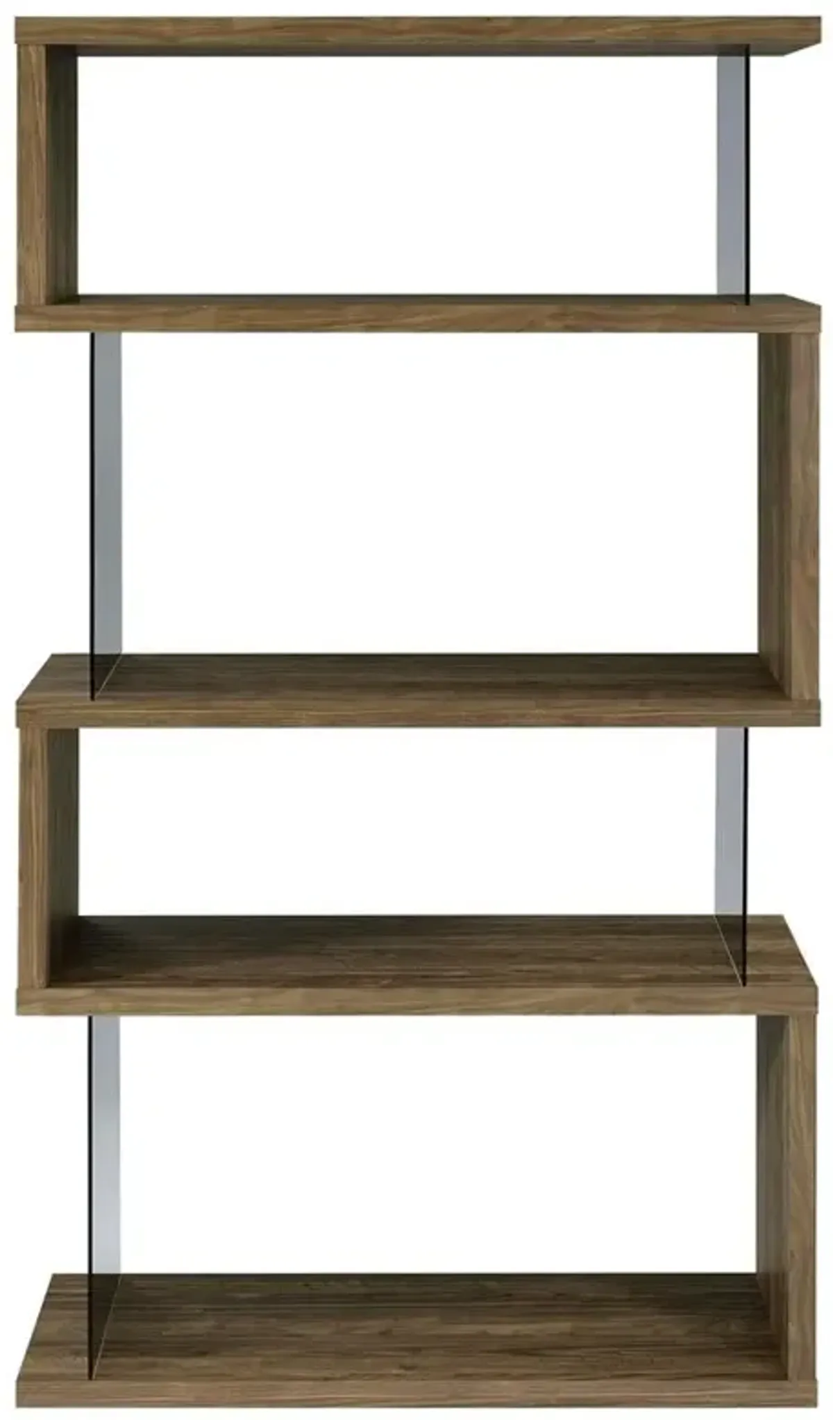 Emelle 4-shelf Bookcase with Glass Panels