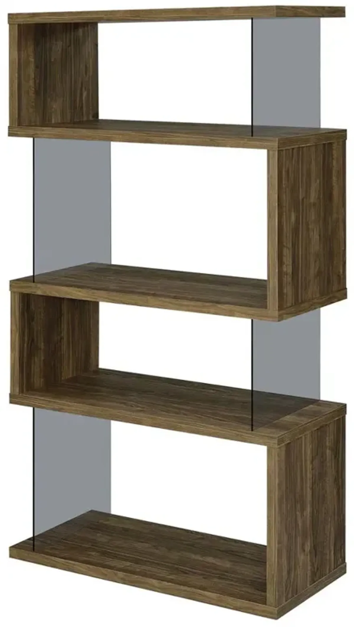 Emelle 4-shelf Bookcase with Glass Panels