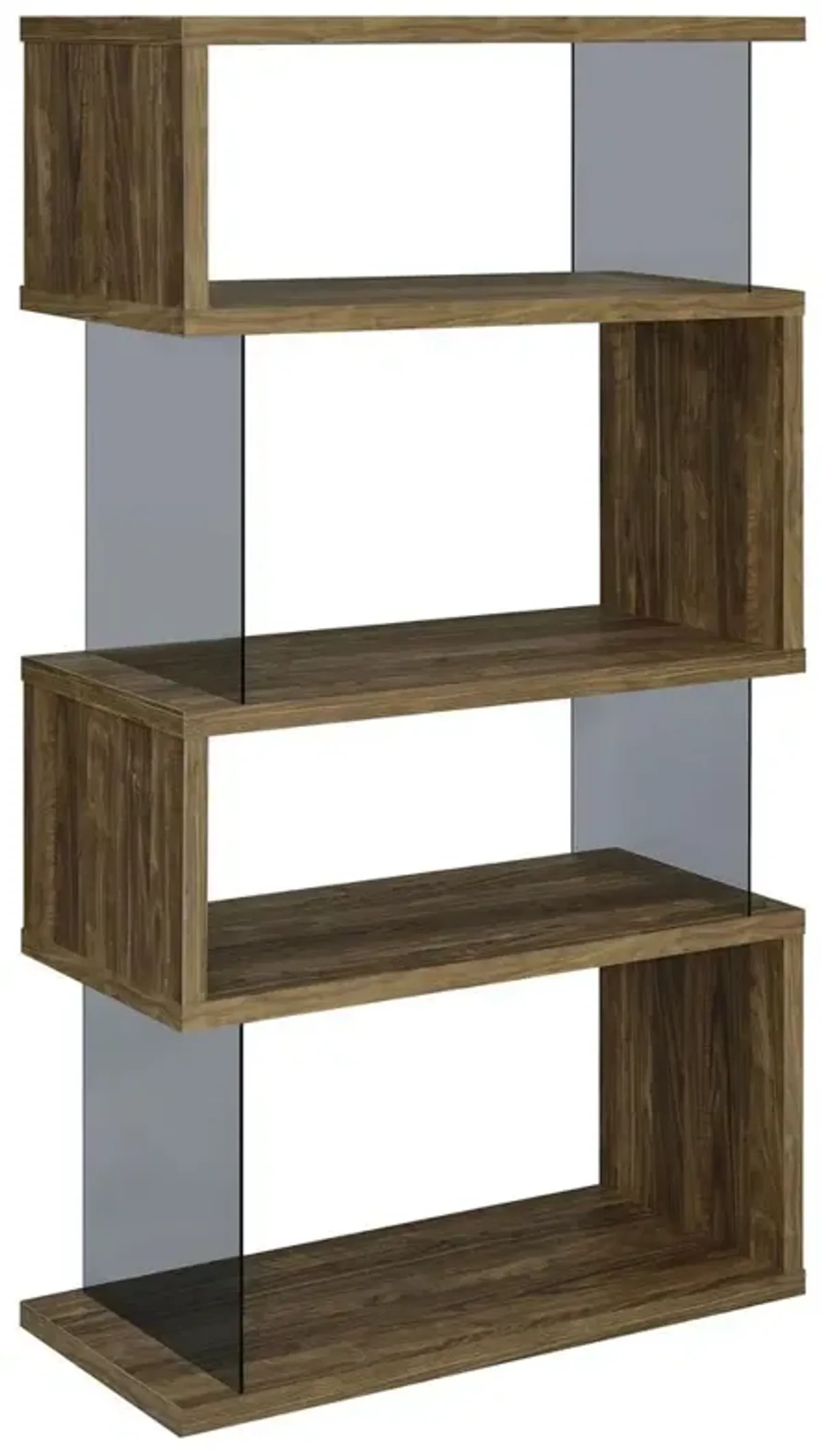 Emelle 4-shelf Bookcase with Glass Panels