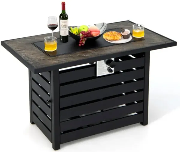 Hivvago 42 Inch 50000 BTU Propane Fire Pit Table with Ore Powder Surface