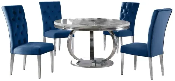 Best Master Furniture Lexington 52"  Round Dining Set in Blue