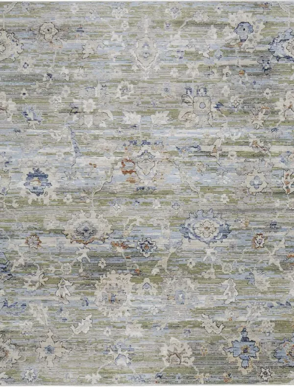 Melrose 39P3F 7'10" x 10'3" Green/Ivory/Blue Rug