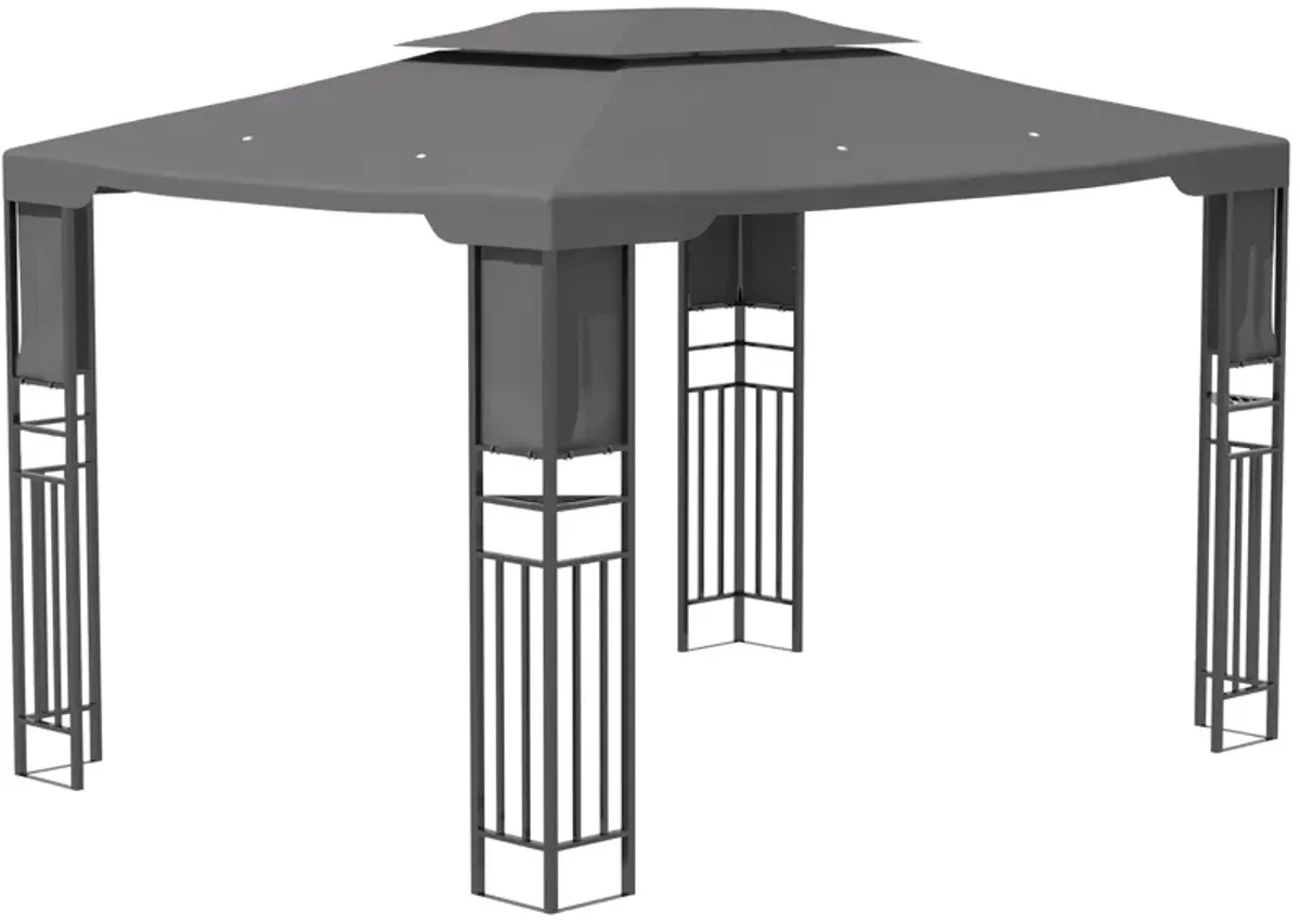 Grey Backyard Haven: 13x10 ft Patio Gazebo with Vented Roof