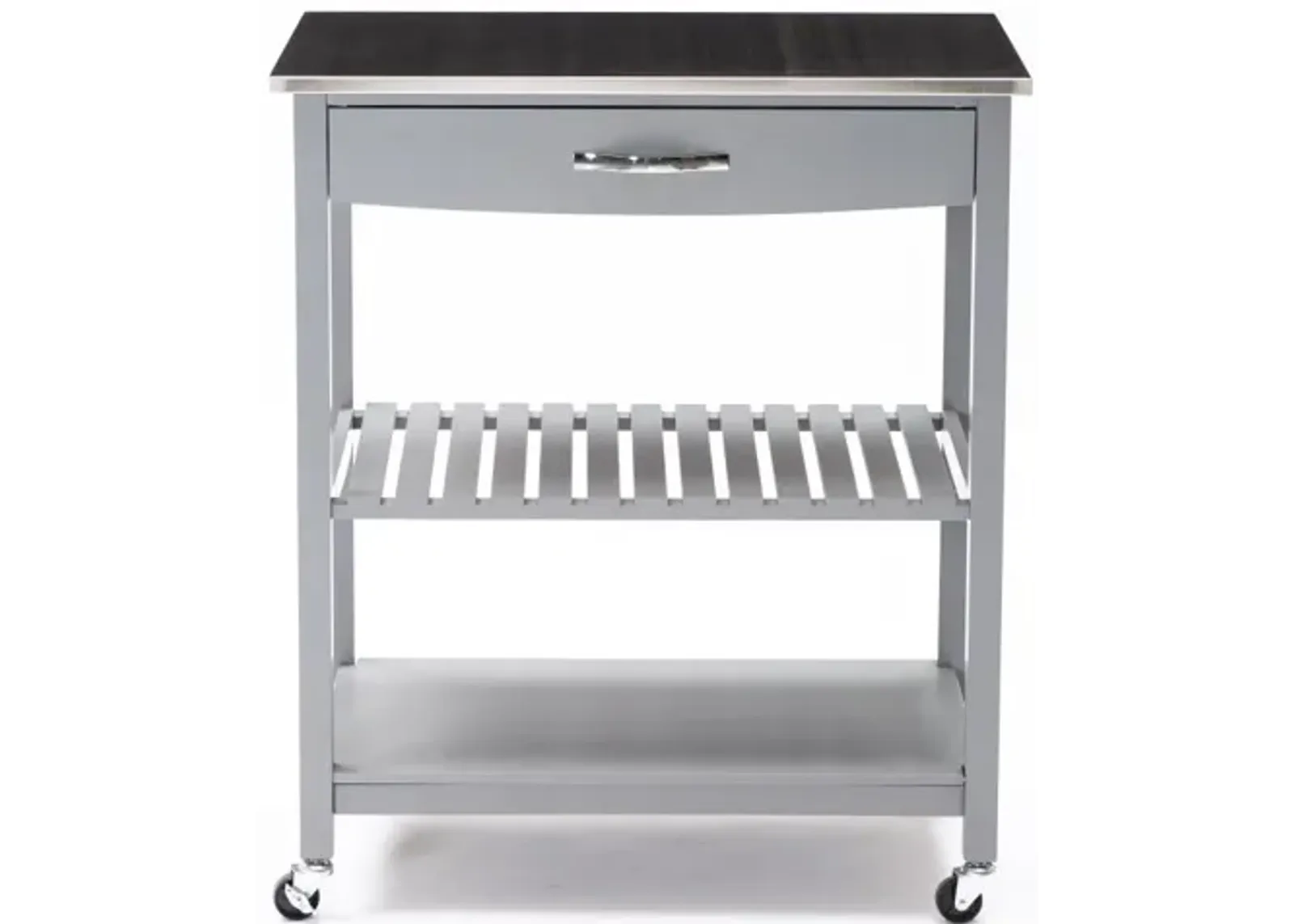 Boraam Holland Kitchen Cart with Stainless Steel Top