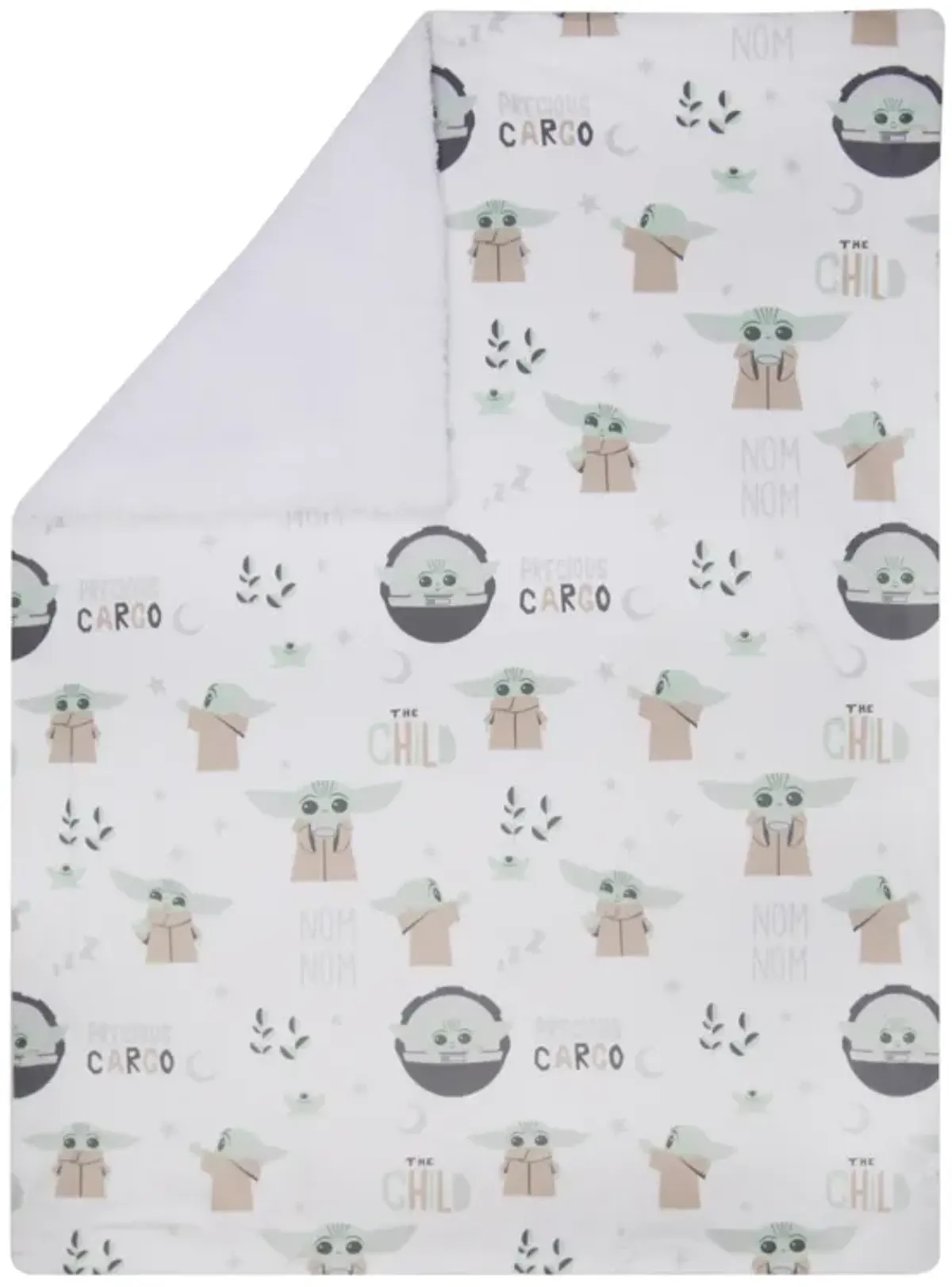 Lambs & Ivy Star Wars The Child/Baby Yoda/Grogu White Minky/Fleece Baby Blanket