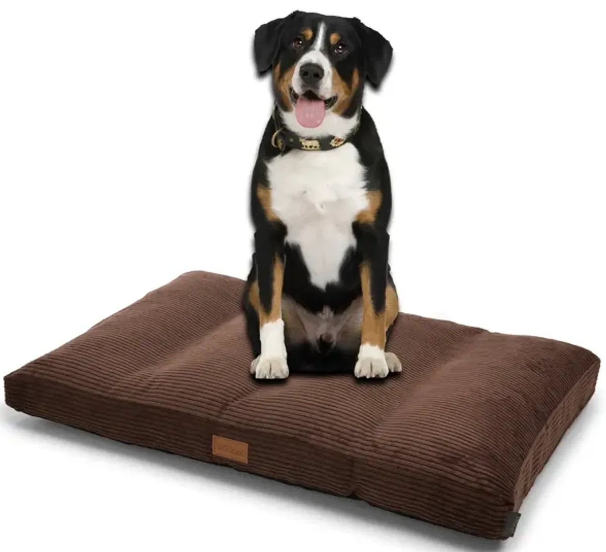 Teddy Ergonomic Extra Large Dog Mattress - Dark Brown Luxurious Removable Fabric