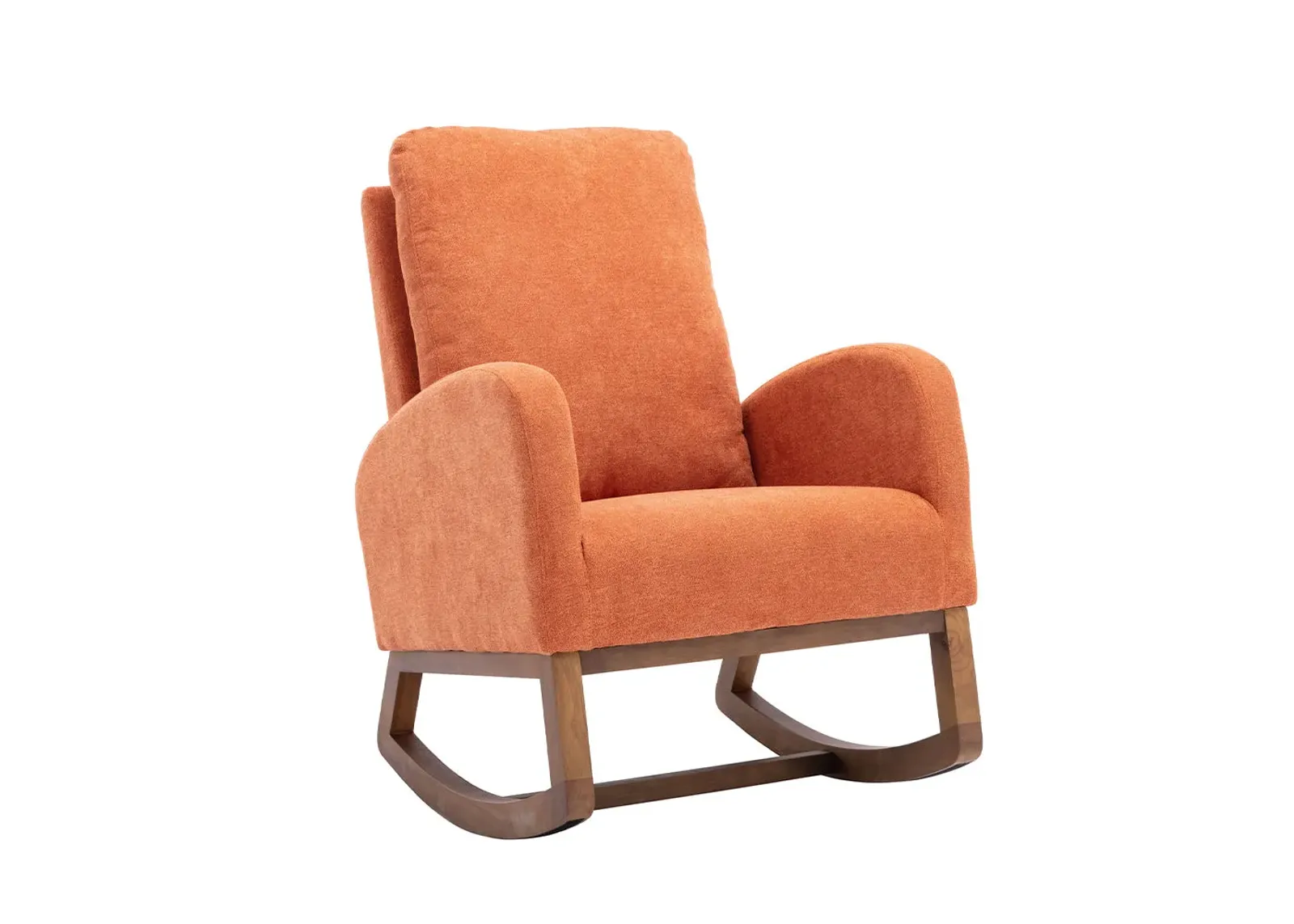 MONDAWE Rocking Chair, Modern Recliner Armchair with Wood Legs and Side Pocket, Nursery Rocking Accent Chair with High Back for Living Room Bedroom