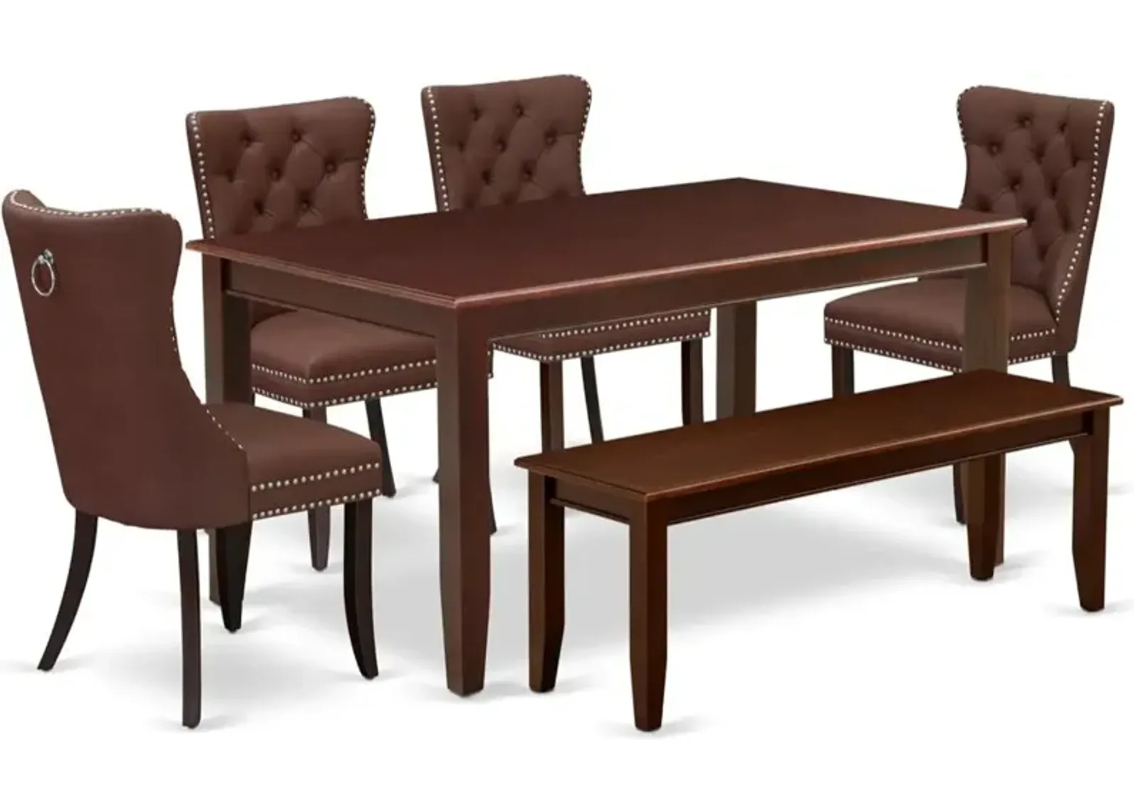 6 Piece Dining Room Set Consists of a Rectangle Solid Wood Table