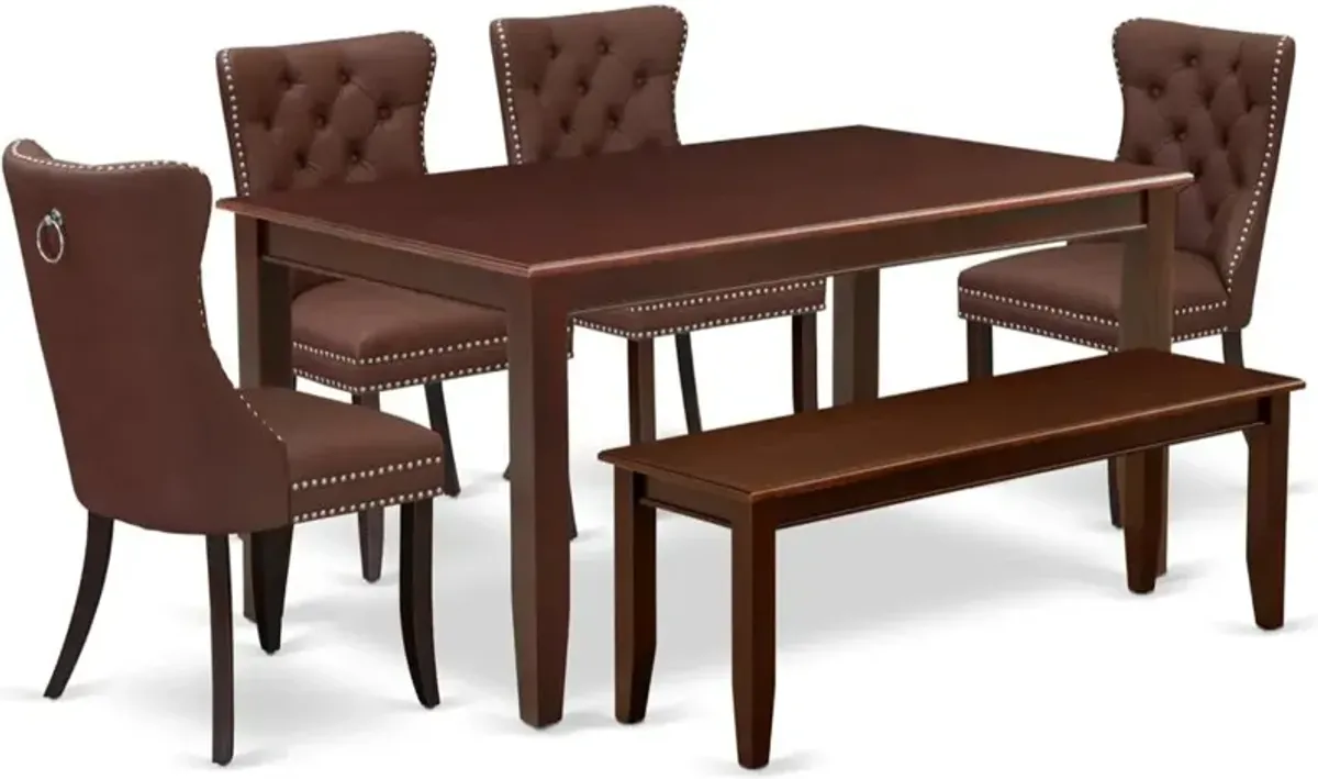 6 Piece Dining Room Set Consists of a Rectangle Solid Wood Table