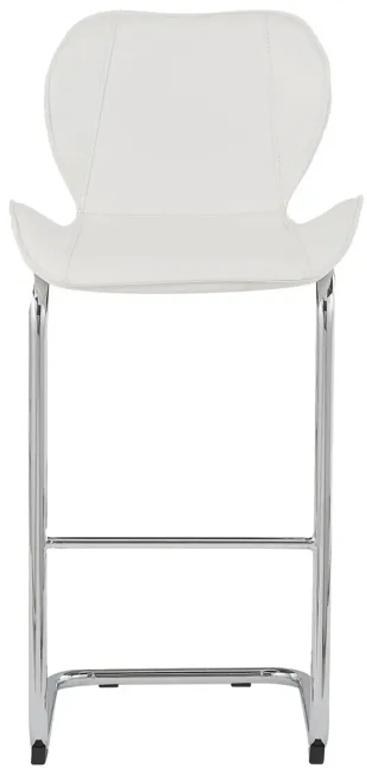 Set Of 4 Modern White Barstools With Chrome Legs