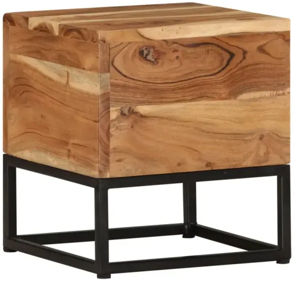 vidaXL Side Table 11.8"x11.8"x13" Solid Acacia Wood