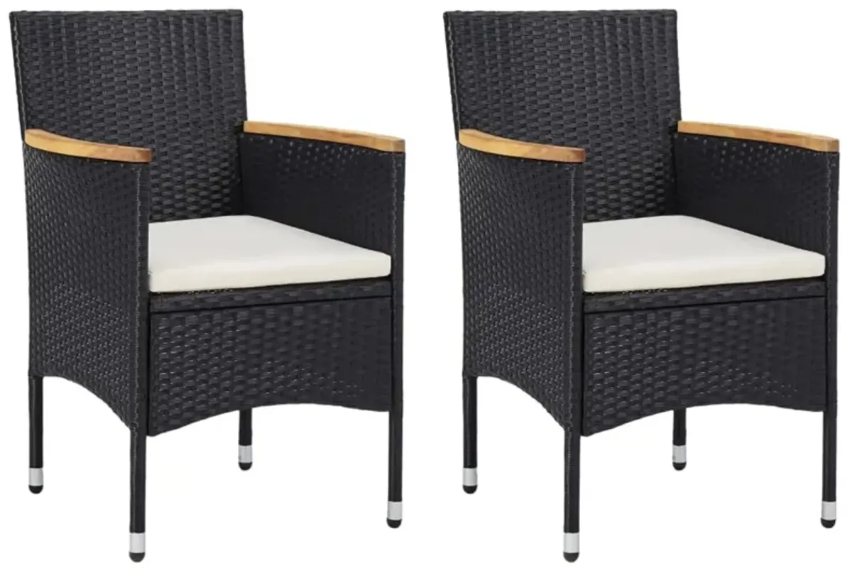 vidaXL 3 Piece Garden Dining Set Black