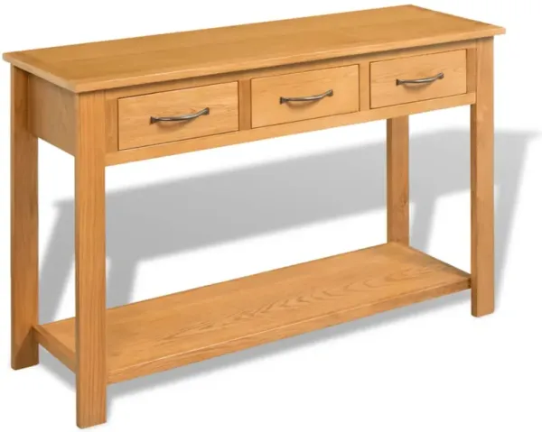 vidaXL Large Console Table Solid Oak Wood 46.5"x13.8"x30.3"