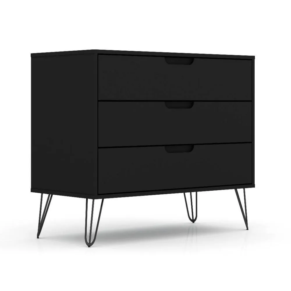 Modern Scandinavian Style Bedroom 3-Drawer Dresser in Wood Finish