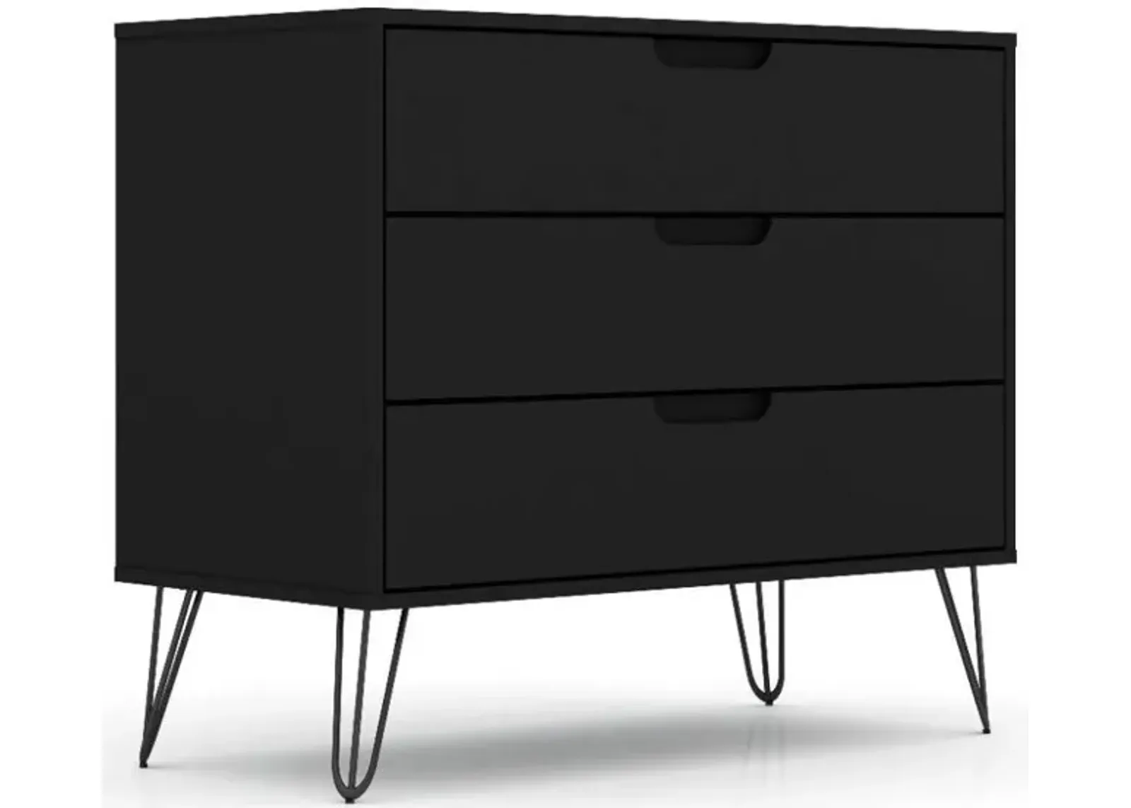 Modern Scandinavian Style Bedroom 3-Drawer Dresser in Wood Finish