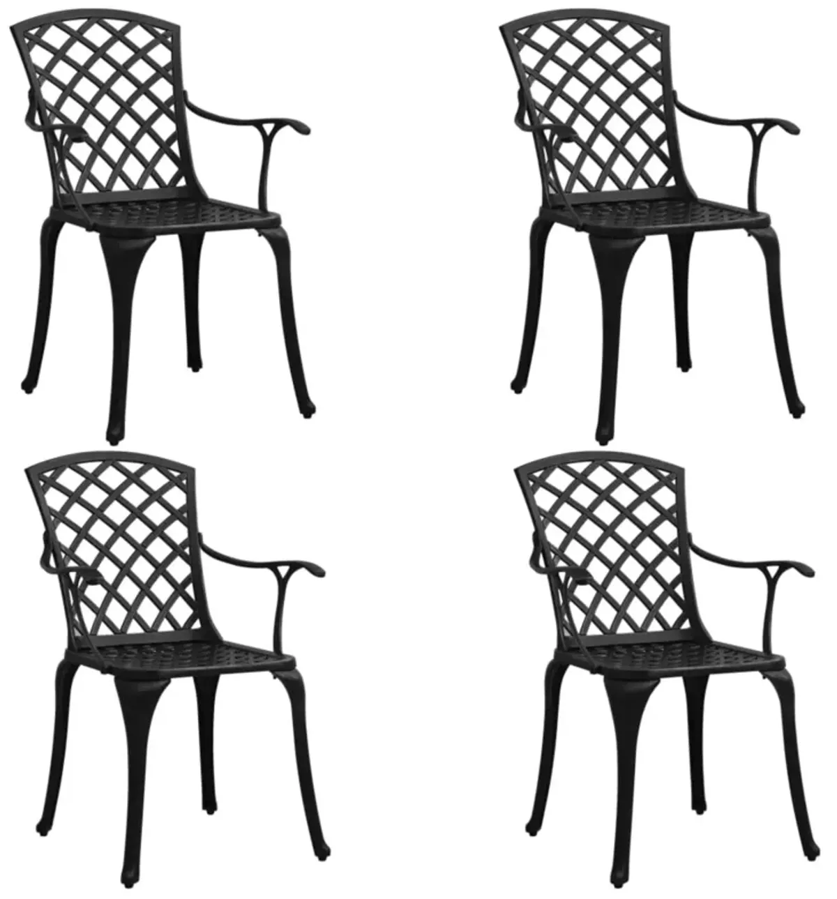 vidaXL 5 Piece Bistro Set Cast Aluminum Black