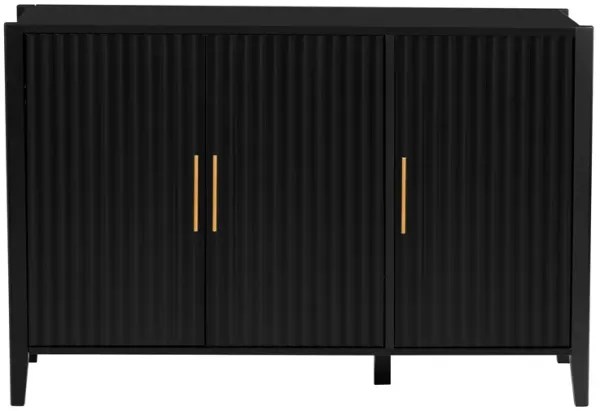 Featured Three-door Storage Cabinet with Metal Handles