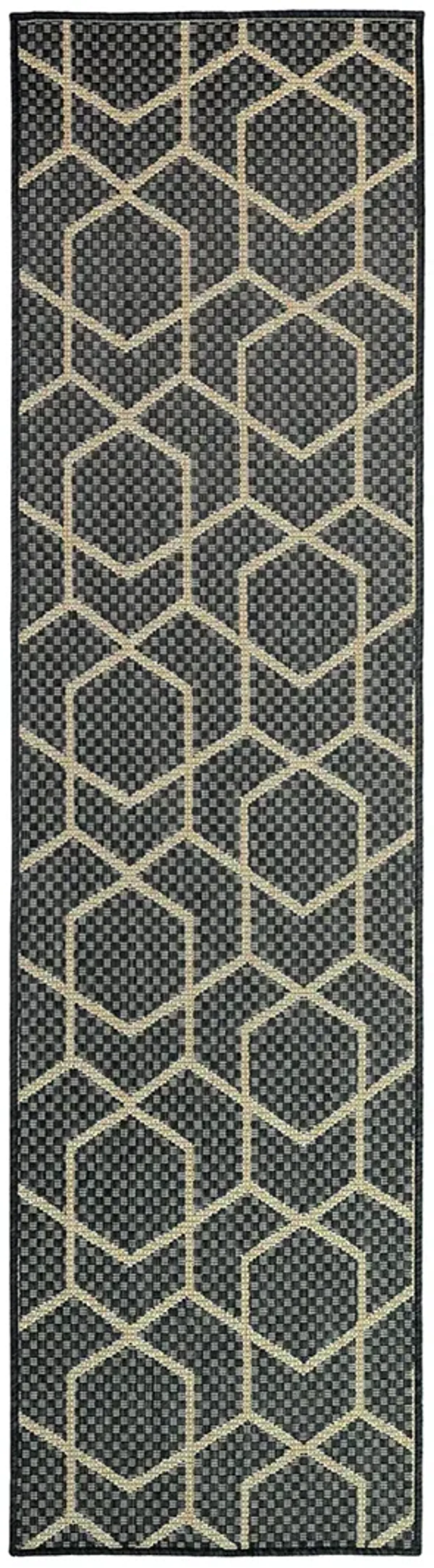 Horizon Indoor/Outdoor HOZ01 Charcoal 2' x 6' Rug
