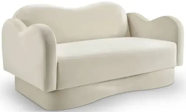 Meridian Furniture Bloom Cream Velvet Loveseat