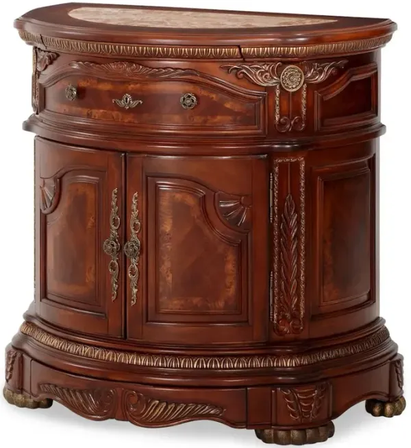 Michael Amini Cortina Bedside Chest - Honey Walnut