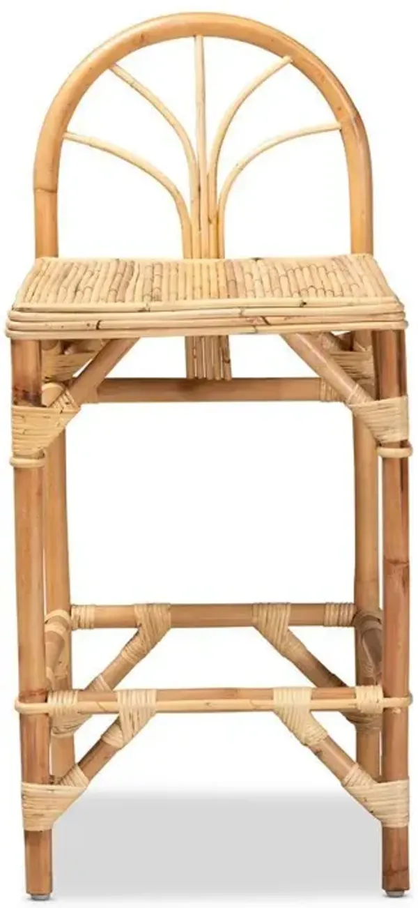 Natural Finished Rattan Counter Stool