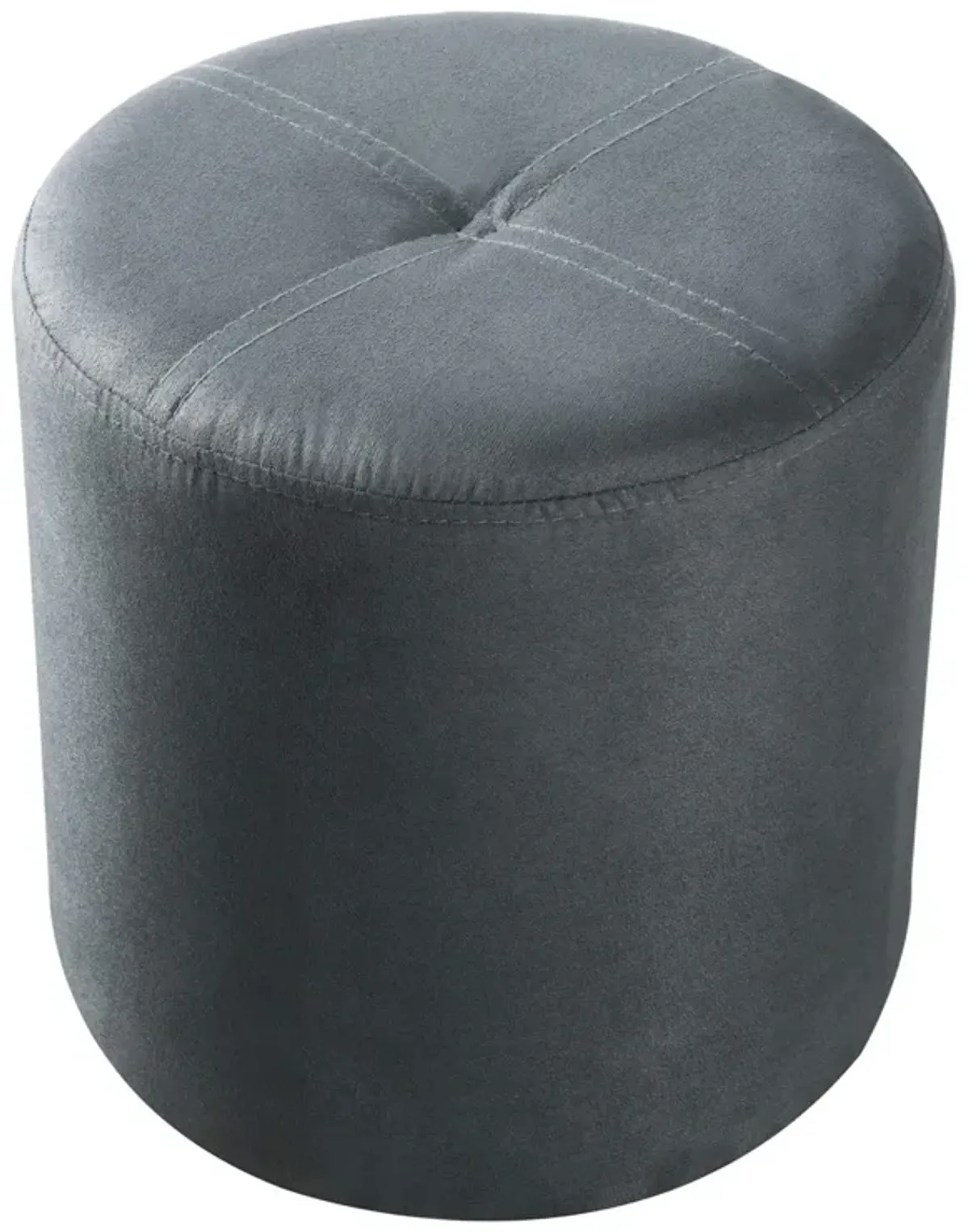 Pilaster Designs - Round Ottoman Stool (Gray Microfiber)